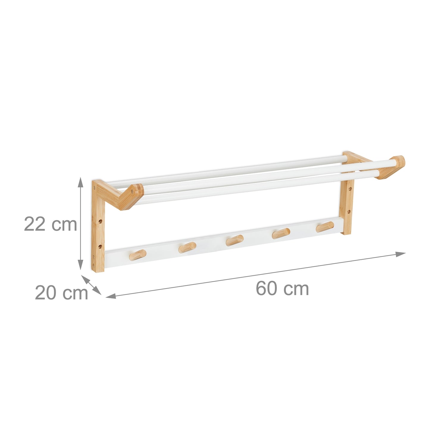 Bamboo towel rail for the wall