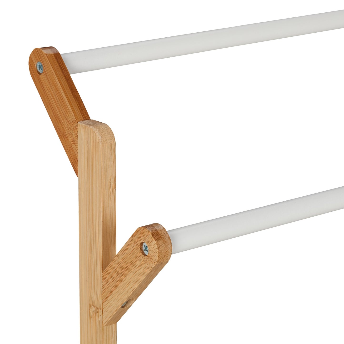 Bamboo towel rail with shelf