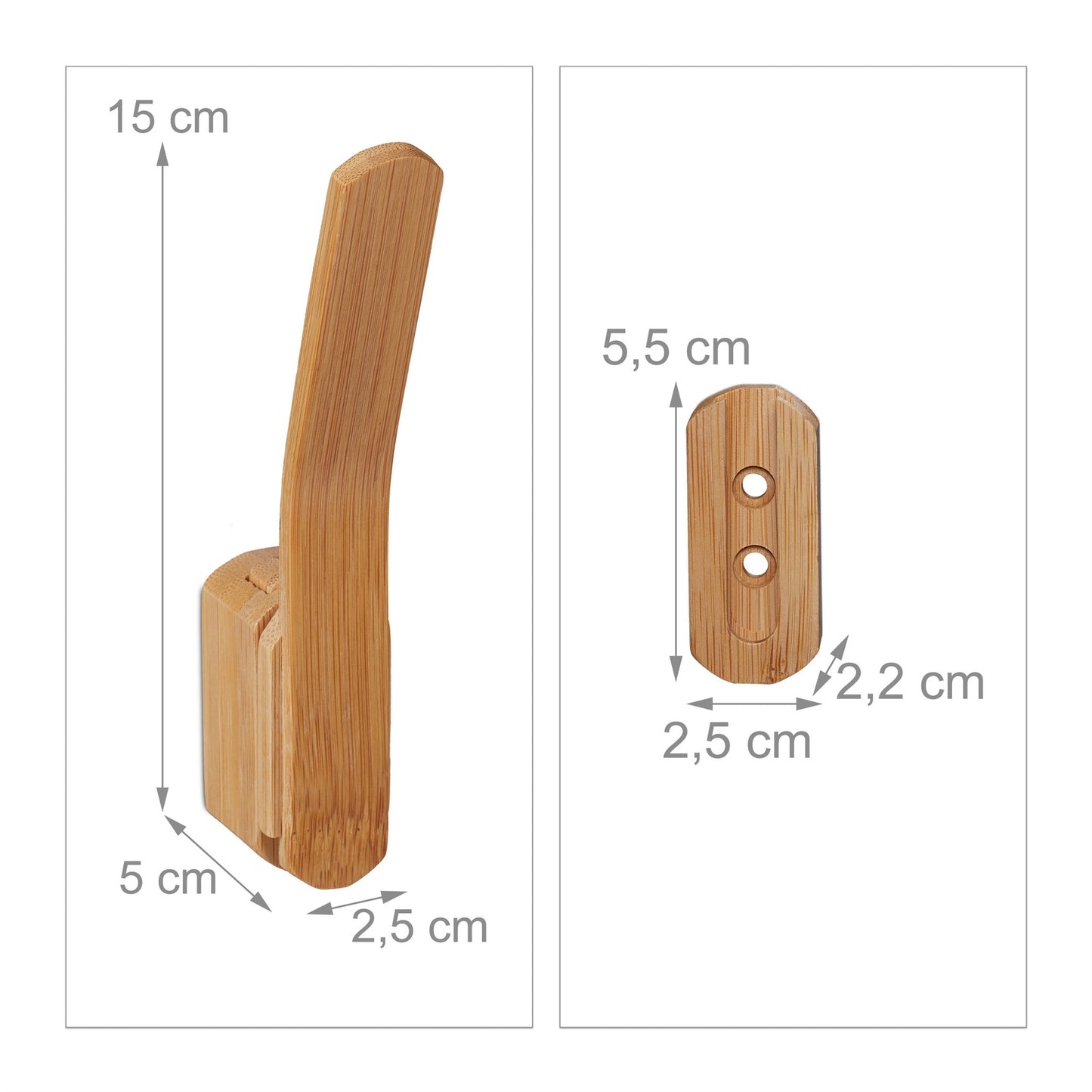 Bamboo wall hooks