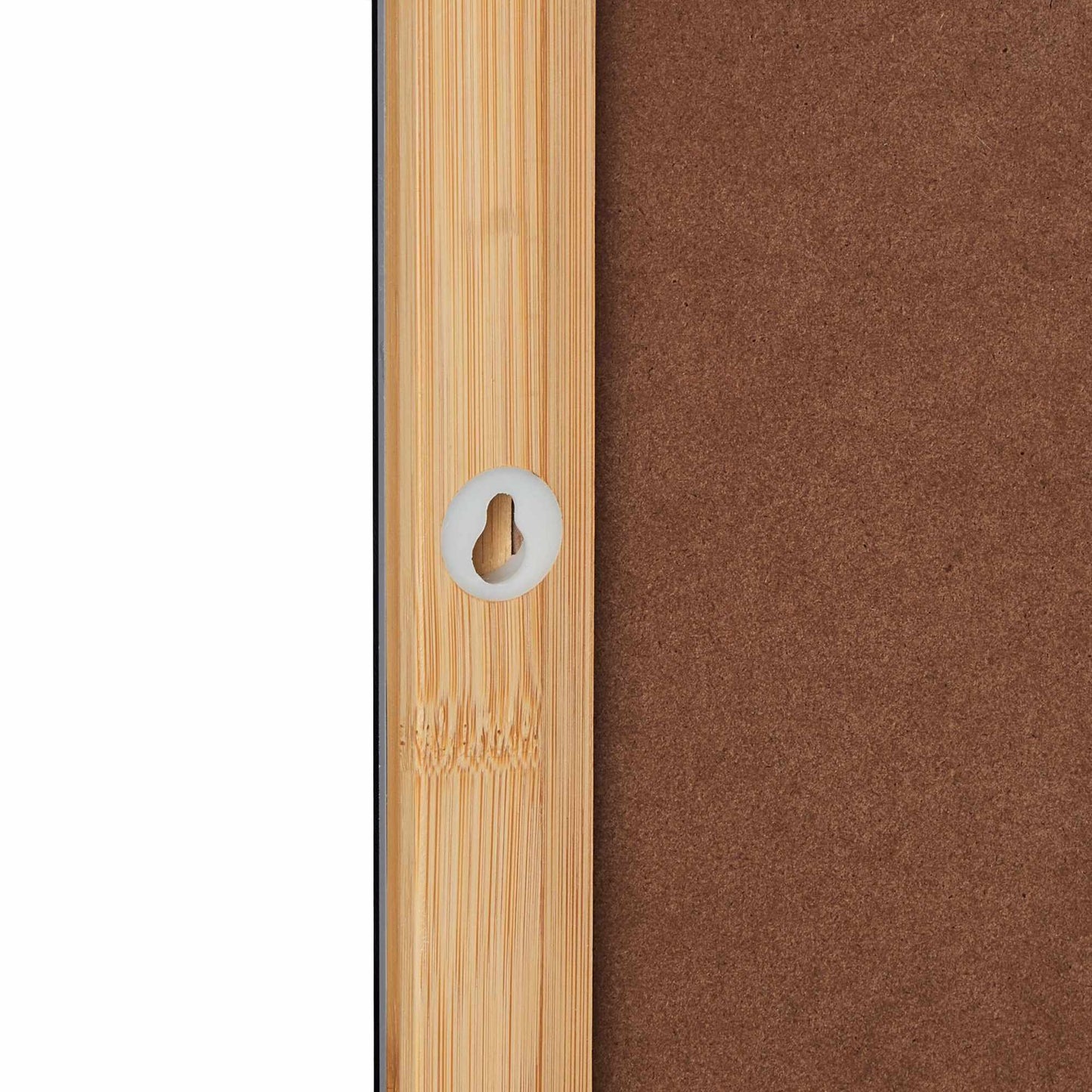 Bamboo wall mirror with shelf