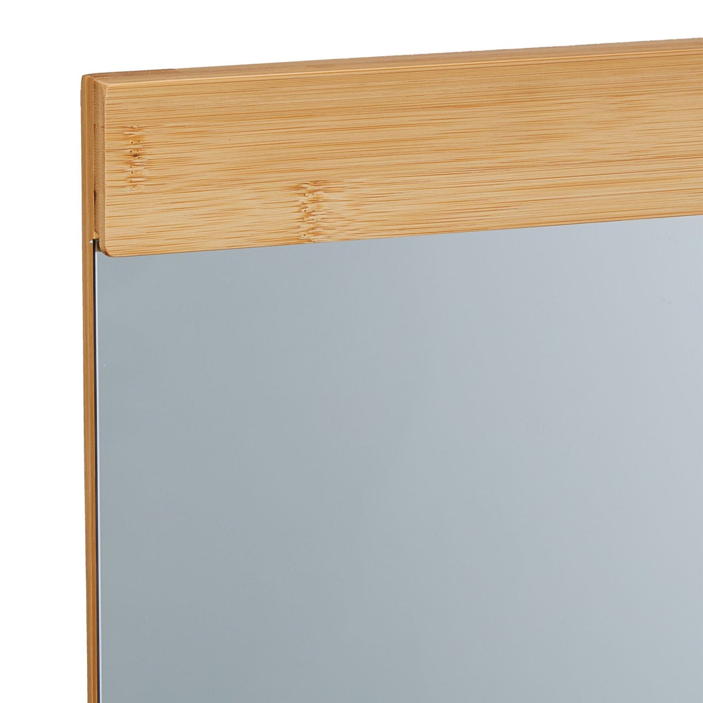 Bamboo wall mirror with shelf