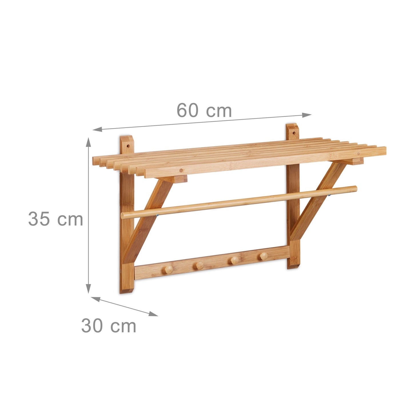 Bamboo wall shelf