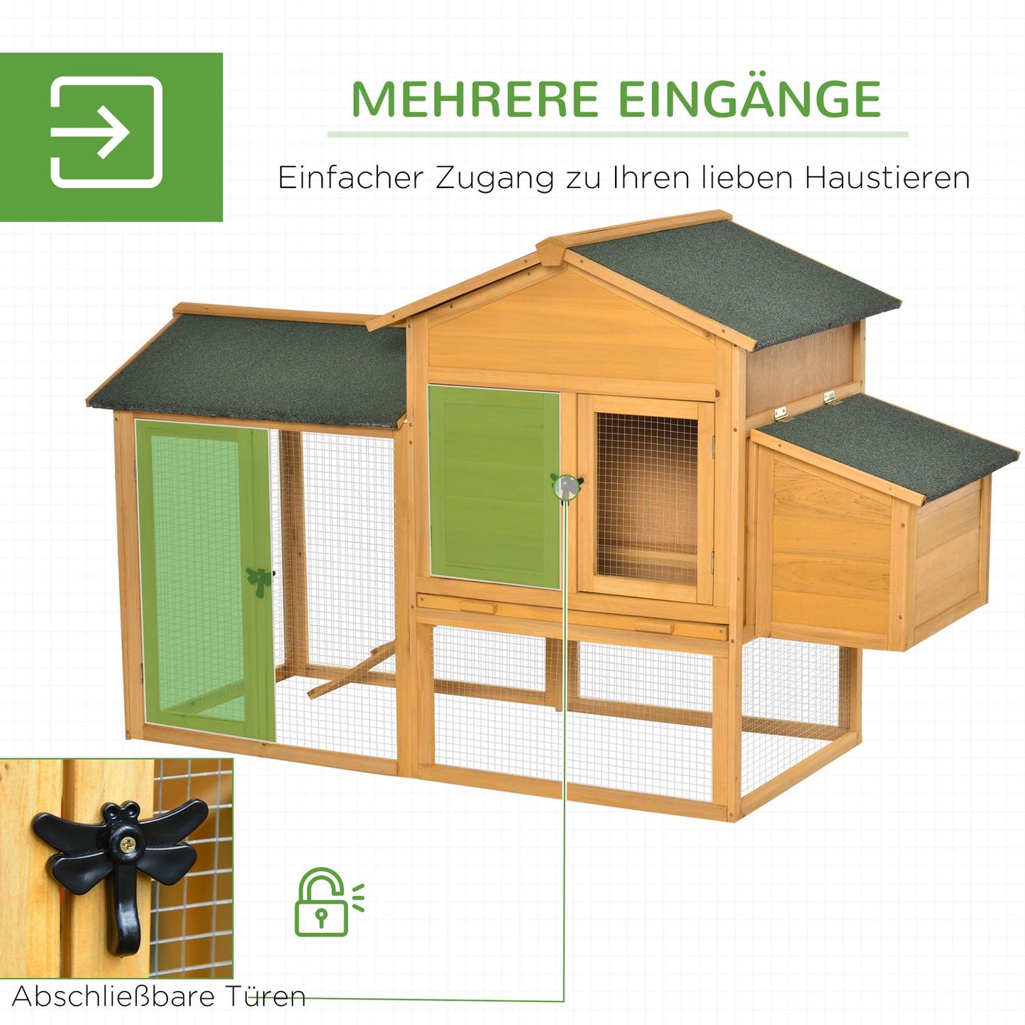 Bantam Chicken Coop, Spruce Wood, Window & Nesting Box