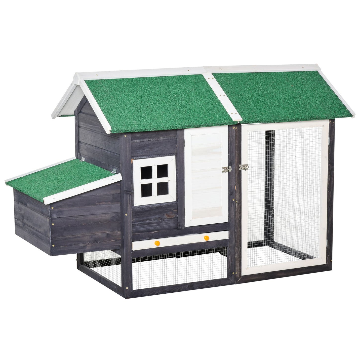 Bantam Chicken Coop with nesting box & playpen, gray