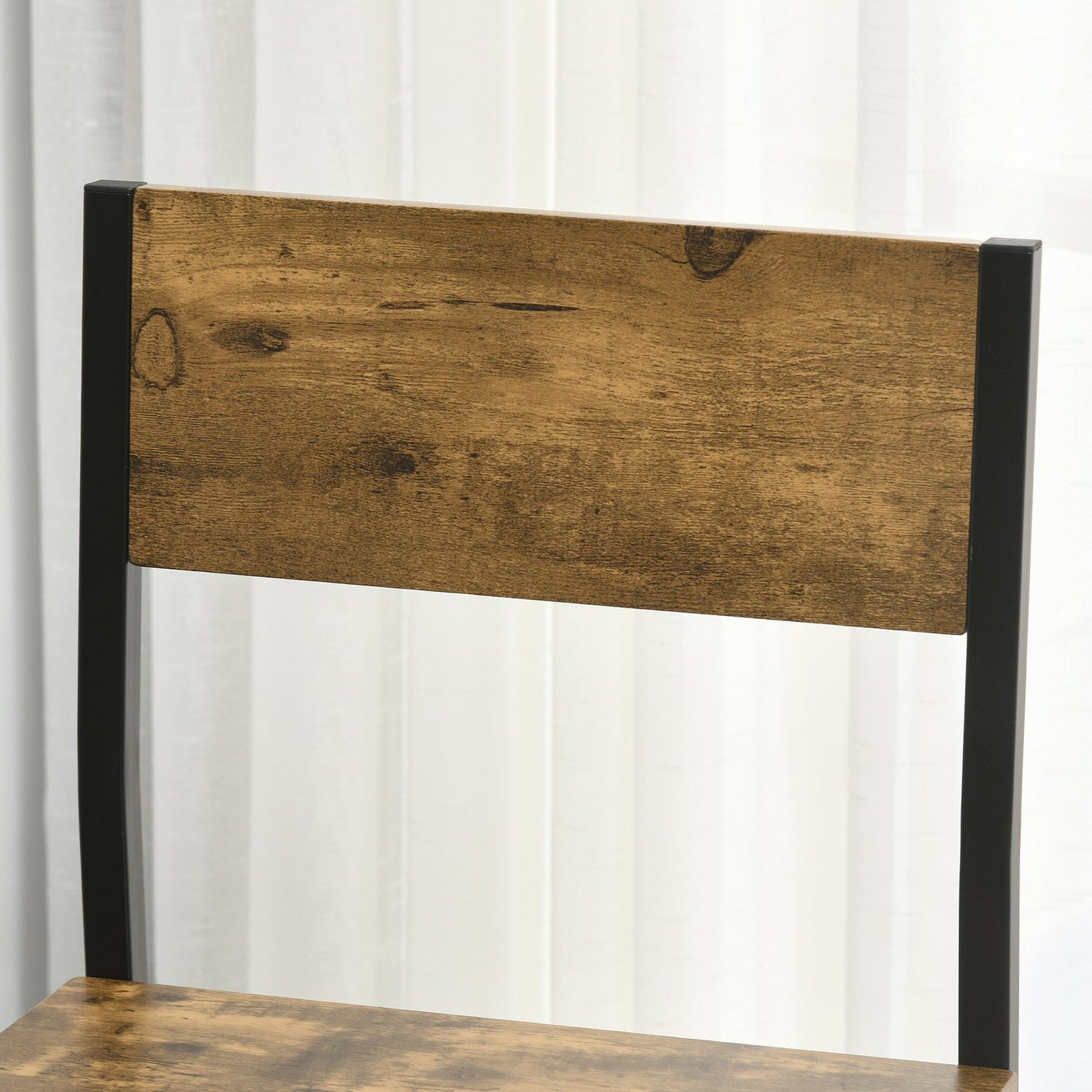 Bar Set with Table & 2 Stools, MDF & Metal, Brown