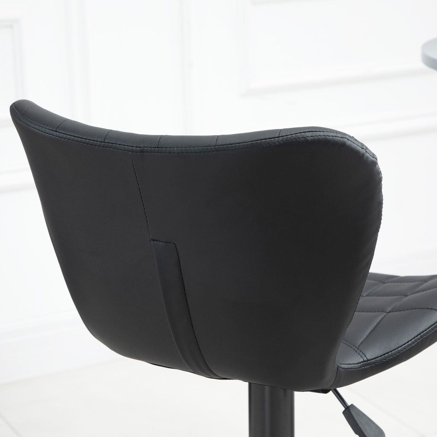 Black swivel bar stools Set of 2 with backrest, PU cover