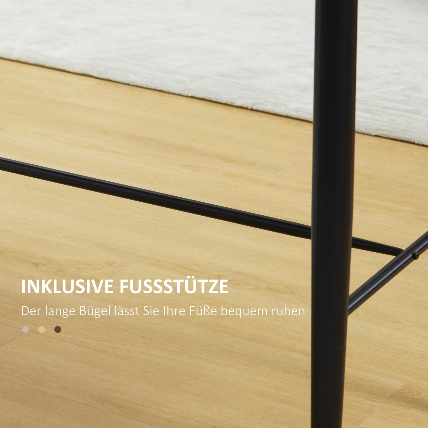 Industrial bar table with metal frame - walnut, 118x58x108cm