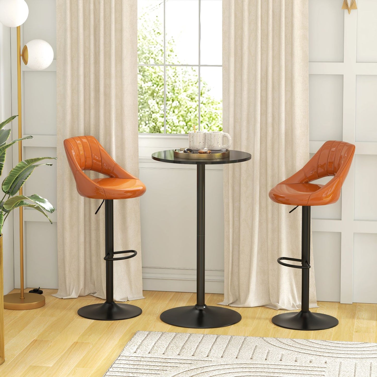 Bar Table for 2, Round, 60x60x102 cm, Black