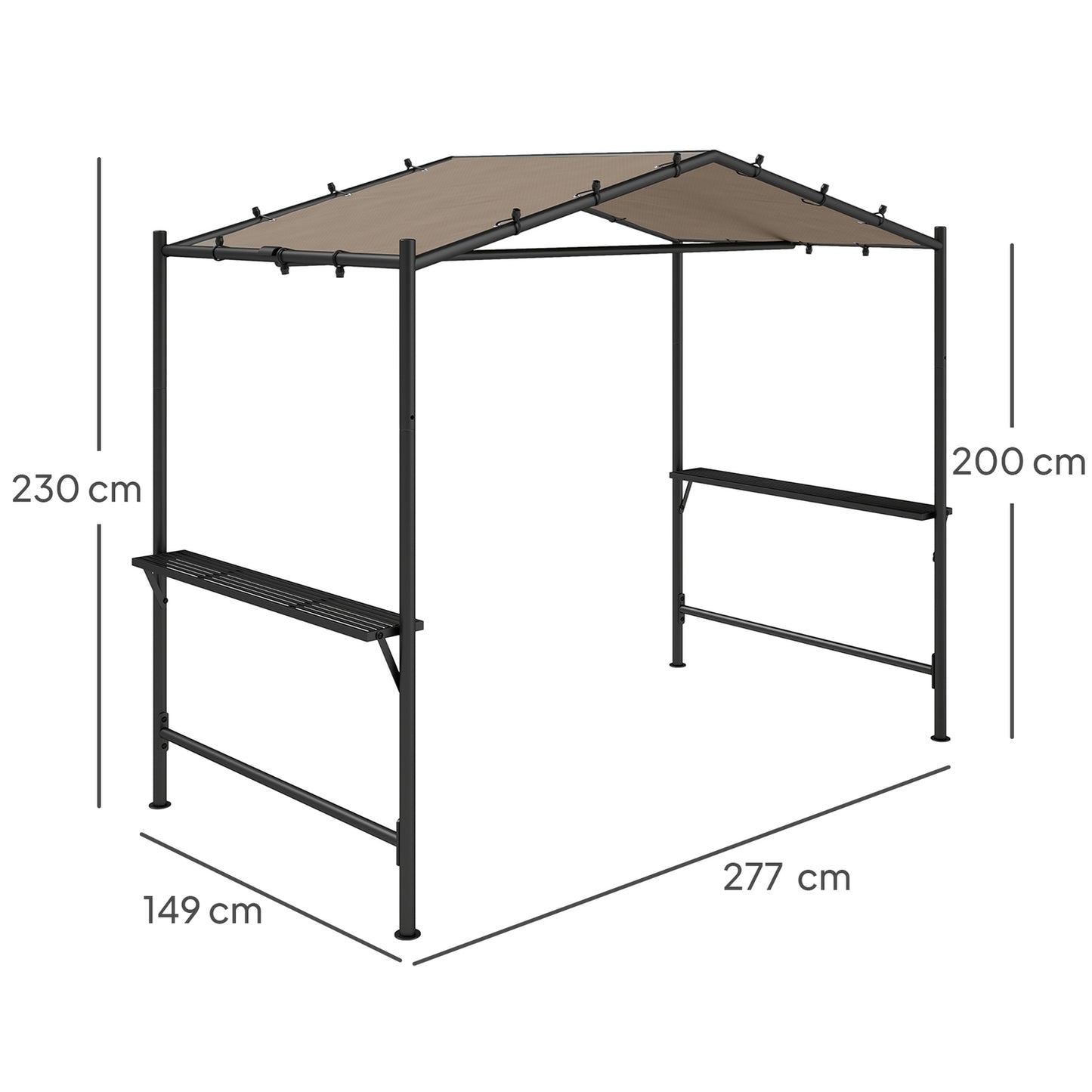 BBQ Gazebo – Waterproof, flame retardant, steel
