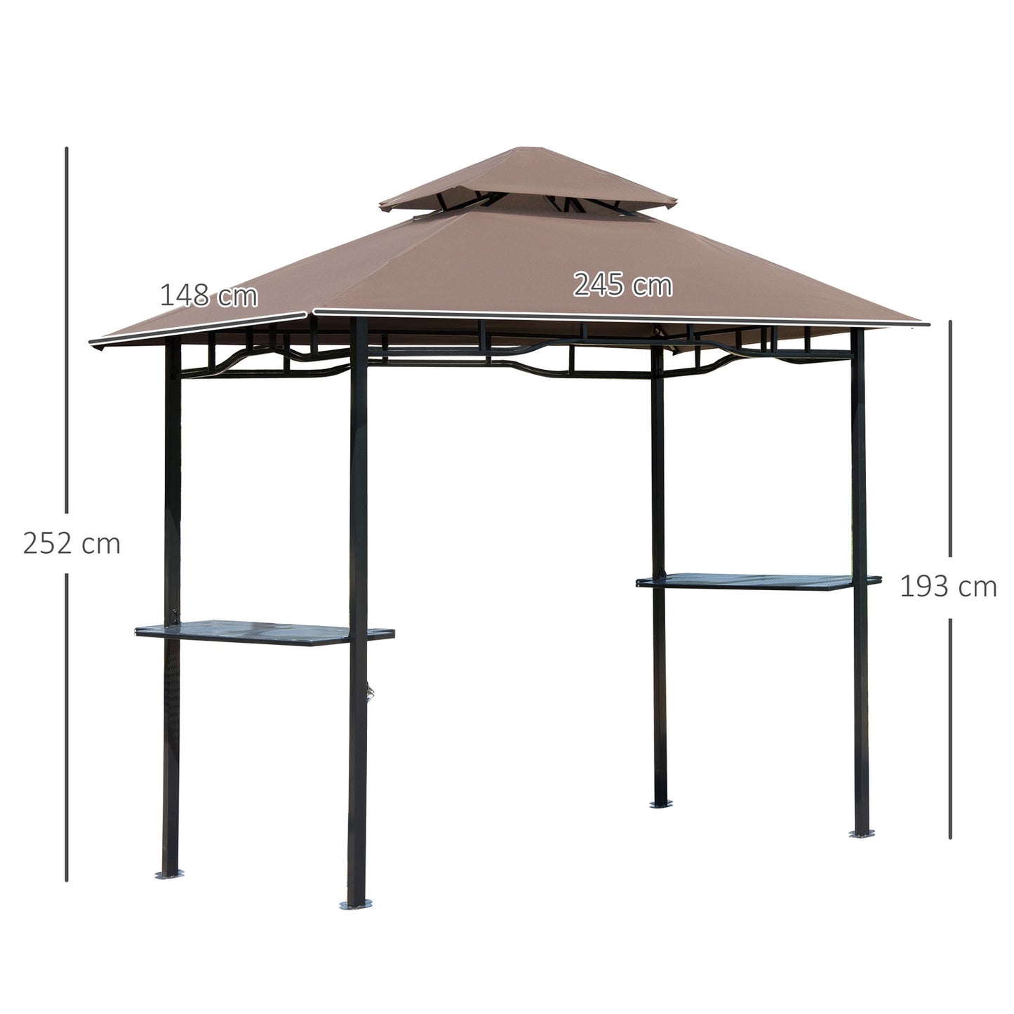 Garden barbecue pavilion tent, flame retardant double roof