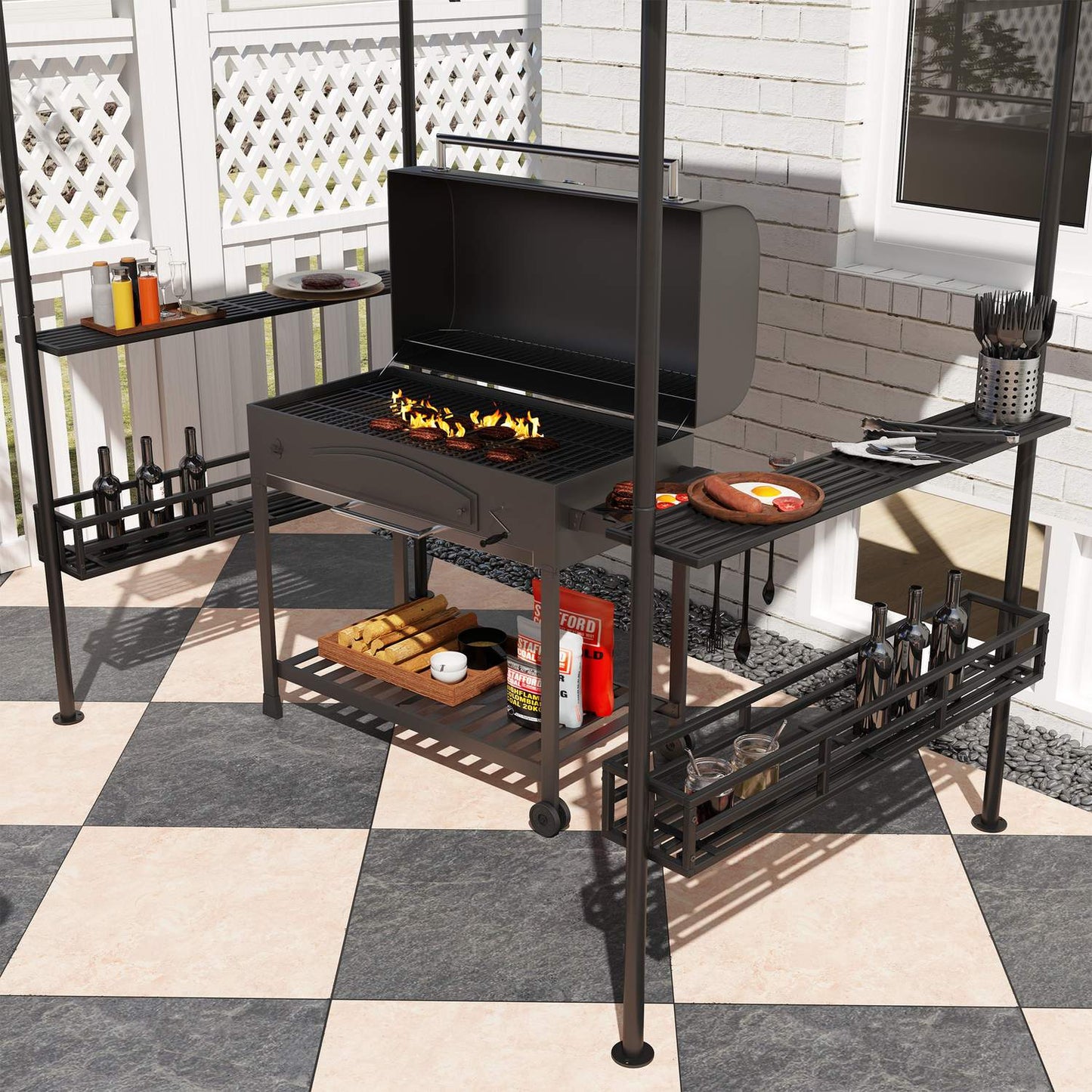 Barbecue pavilion, waterproof and flame retardant, UV protective