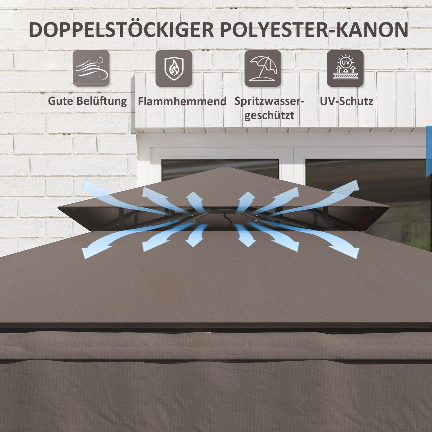 BBQ Pavilion, water repellent and flame retardant, 242x149x248 cm