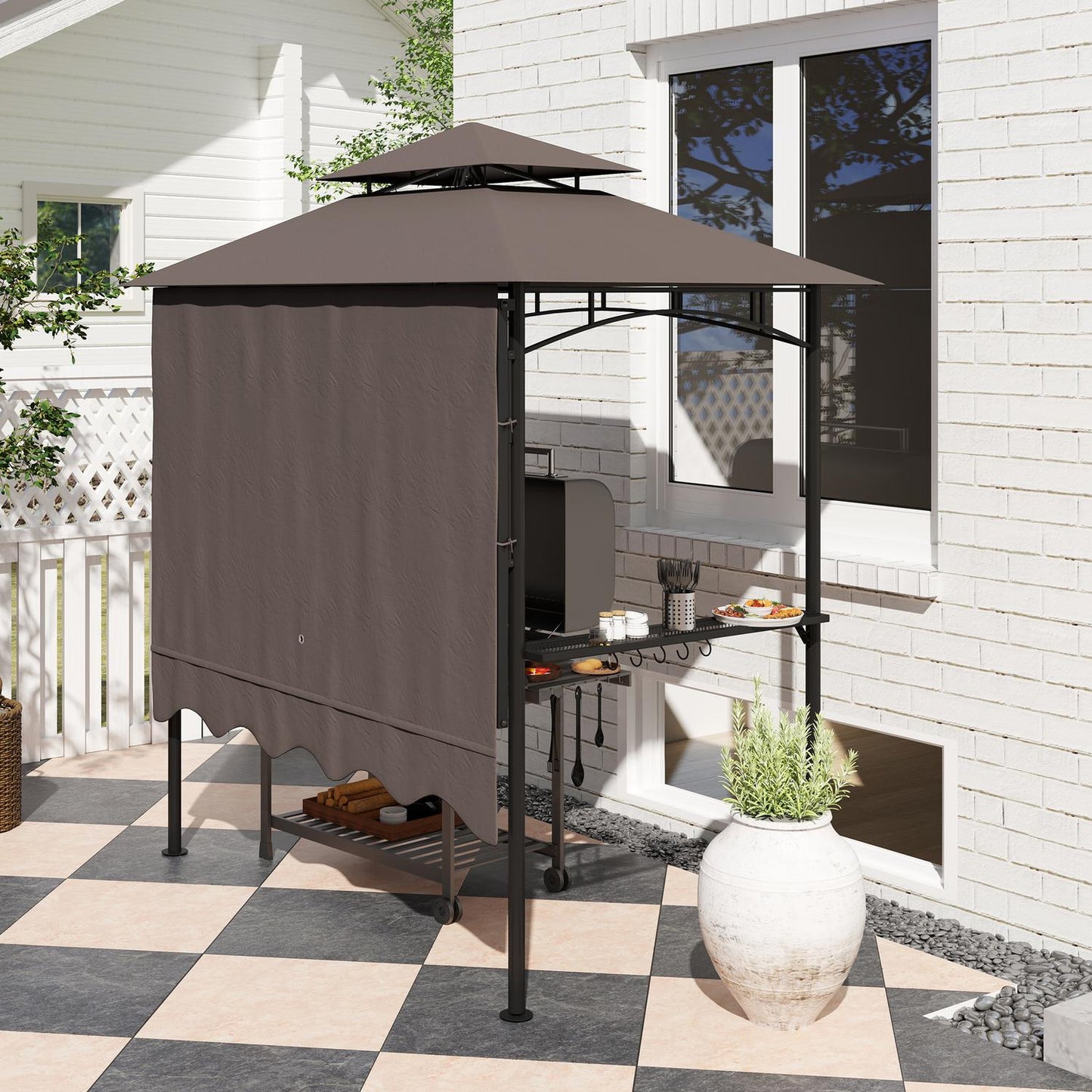 BBQ Pavilion, water repellent and flame retardant, 242x149x248 cm