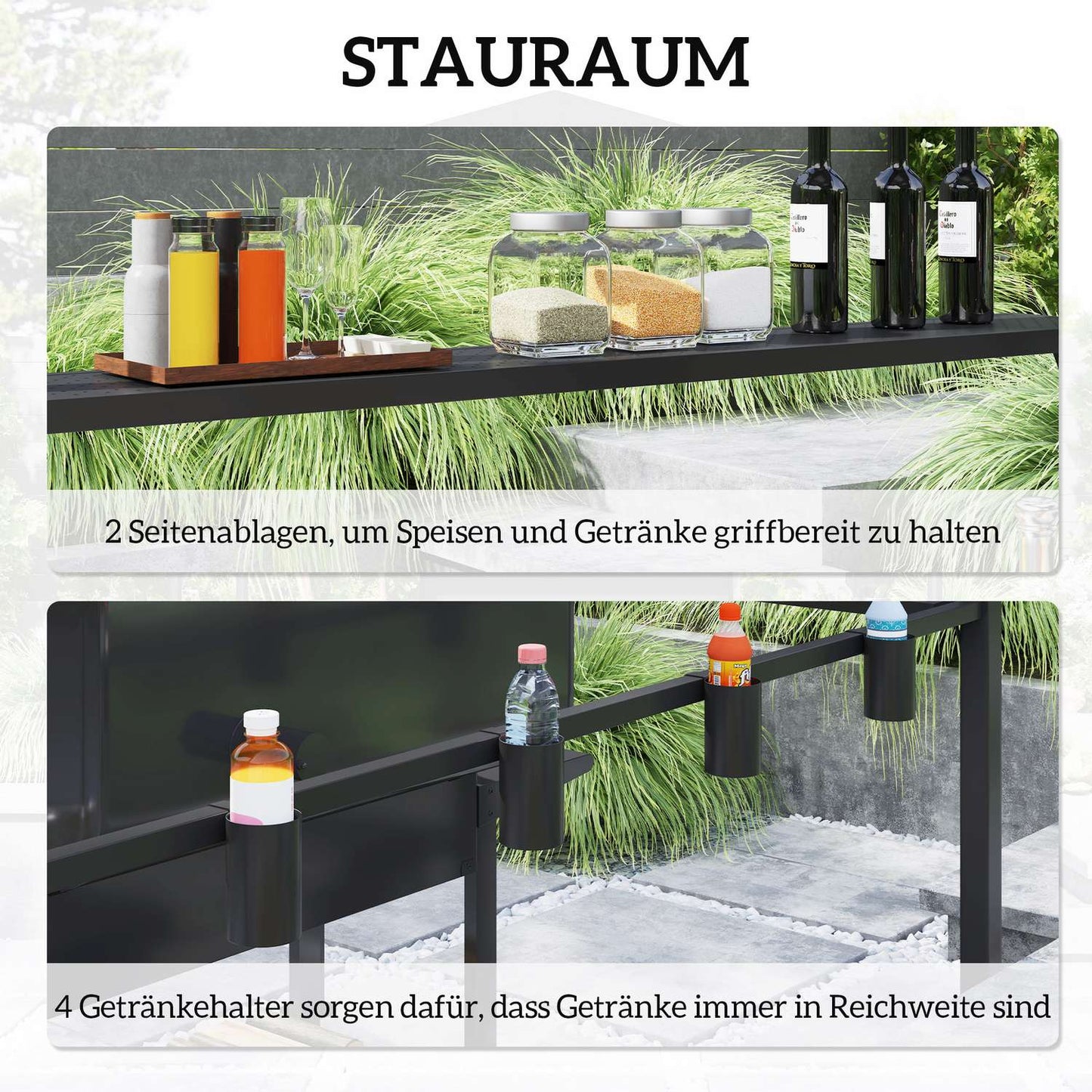 Waterproof barbecue pavilion with UV protection - 250x160x250cm