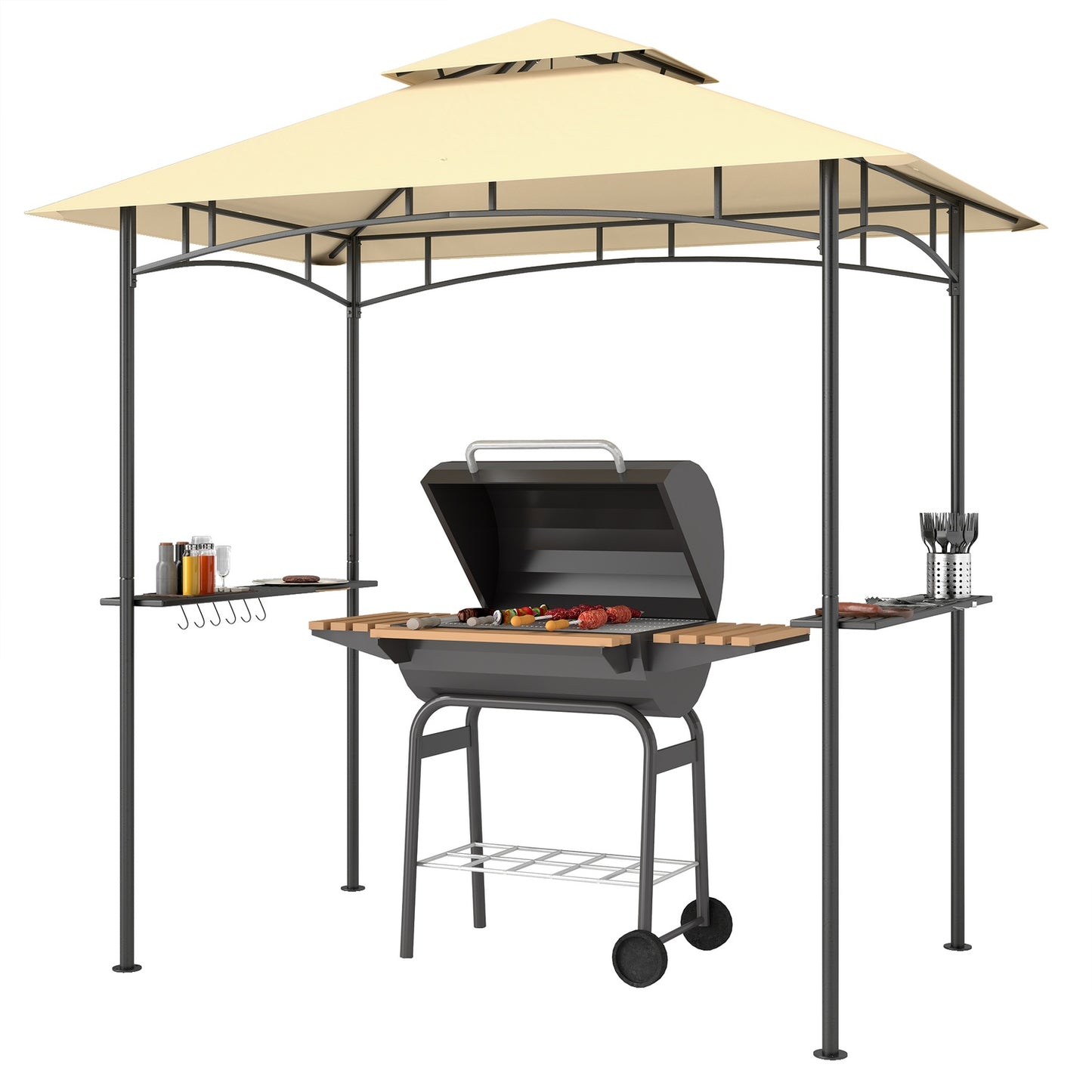 BBQ Gazebo, water repellent, flame retardant, 240x150x258cm