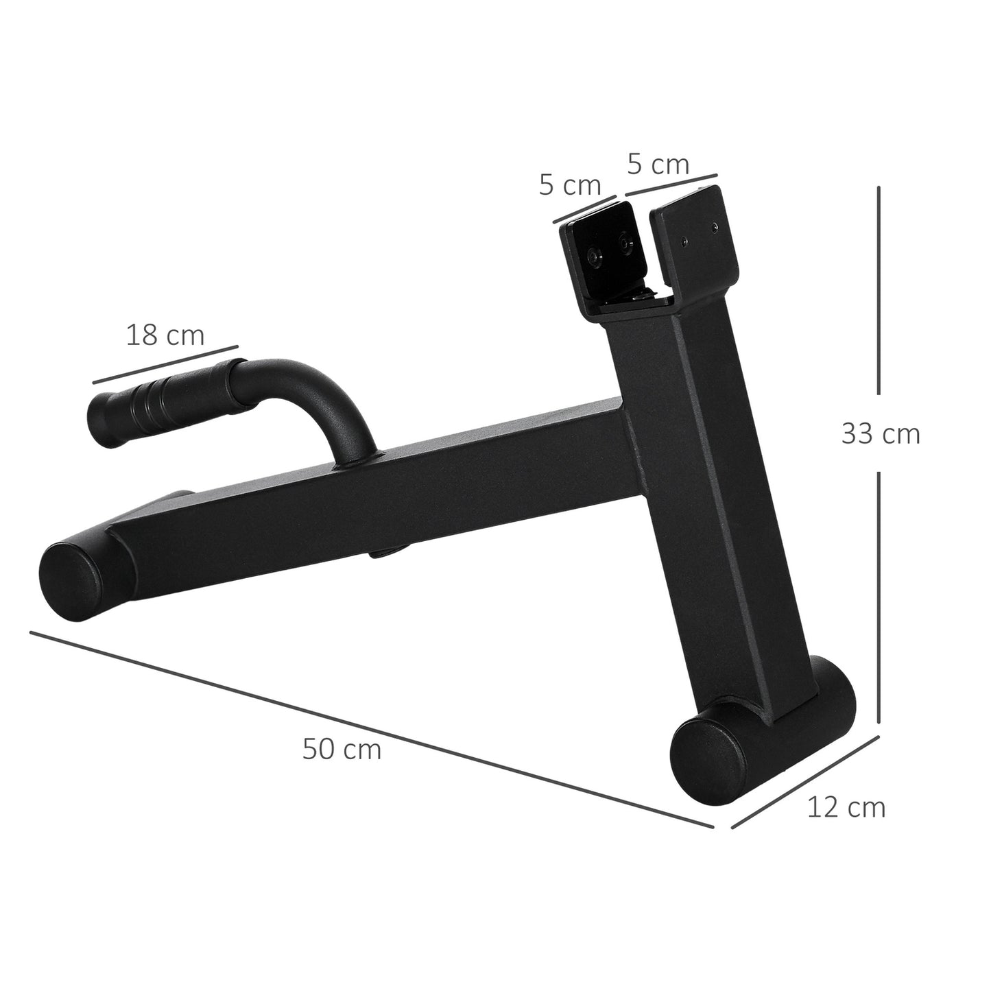Deadlift Barbell Jack with Non-Slip Grip, Steel, Black
