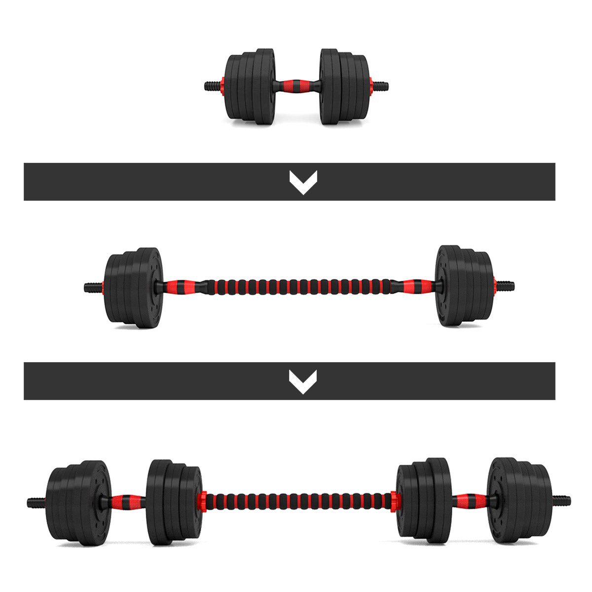 Barbell and Dumbbells Set, 20 kg, Composite Material