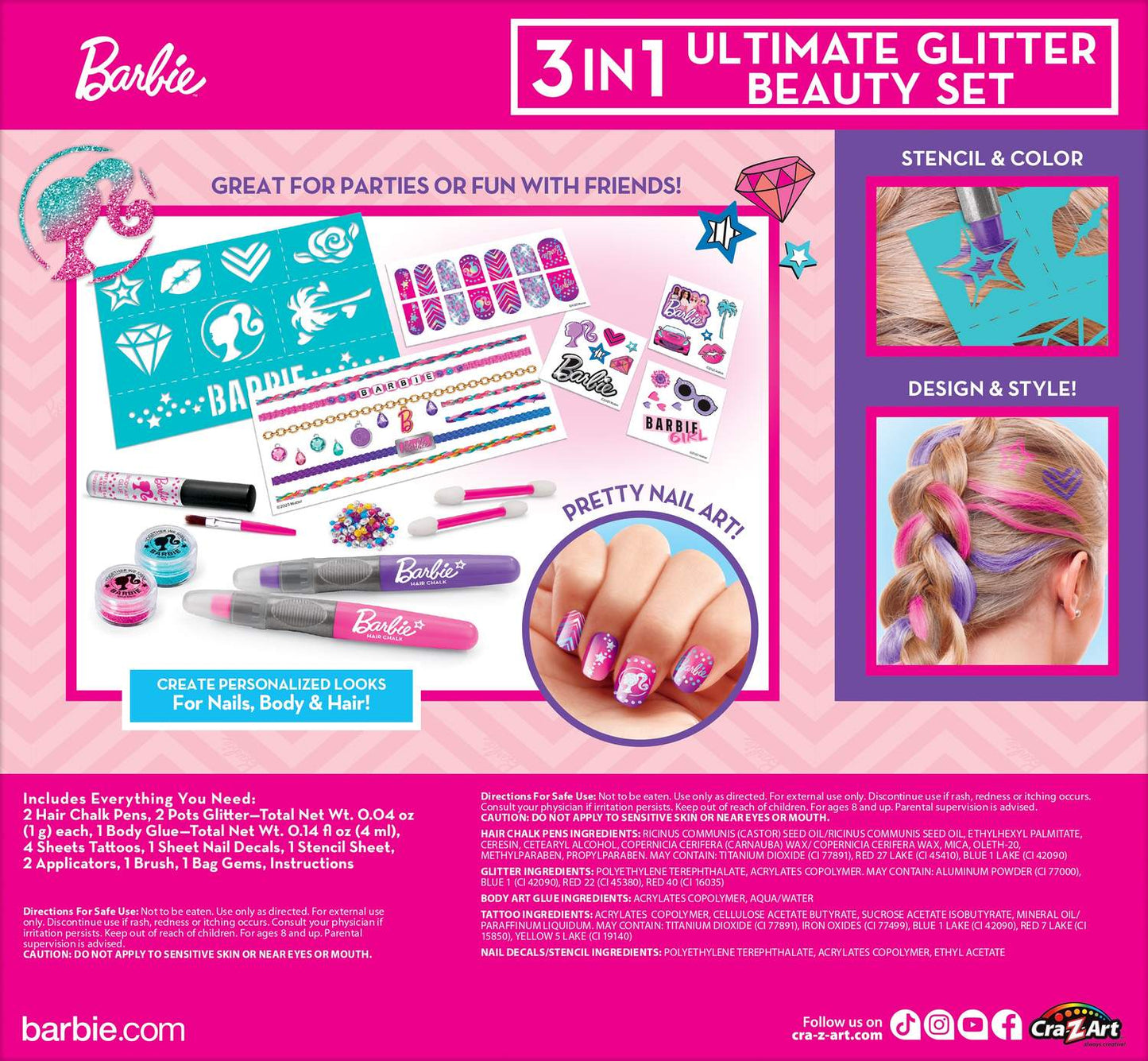 Barbie Beauty Set 3 In 1 Ultimate Glitter