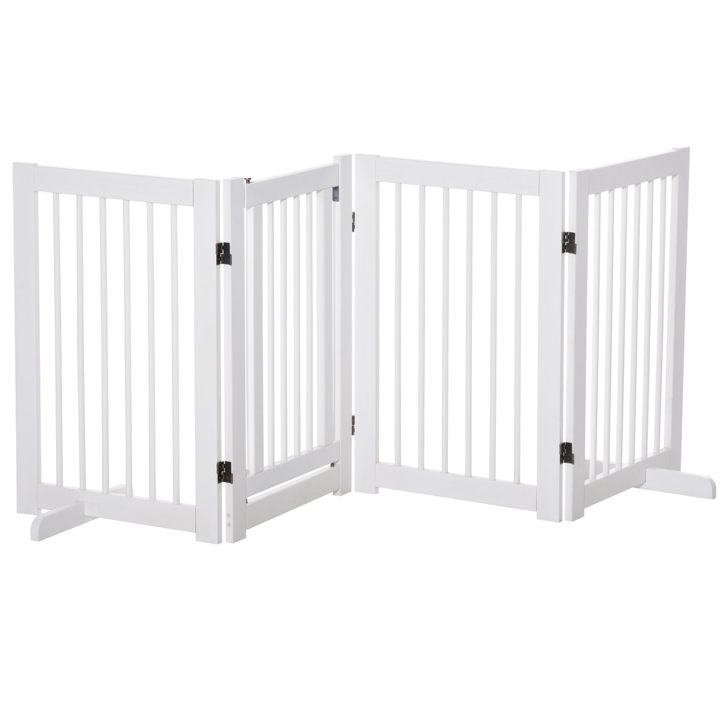 Freestanding wooden dog gate with door, foldable 75cm