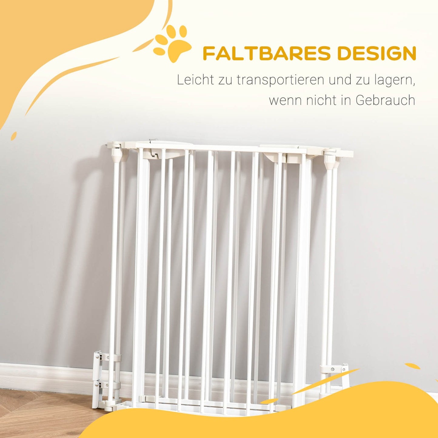 Dog Barrier Gate – Metal & Plastic, 180x74.5 cm, White