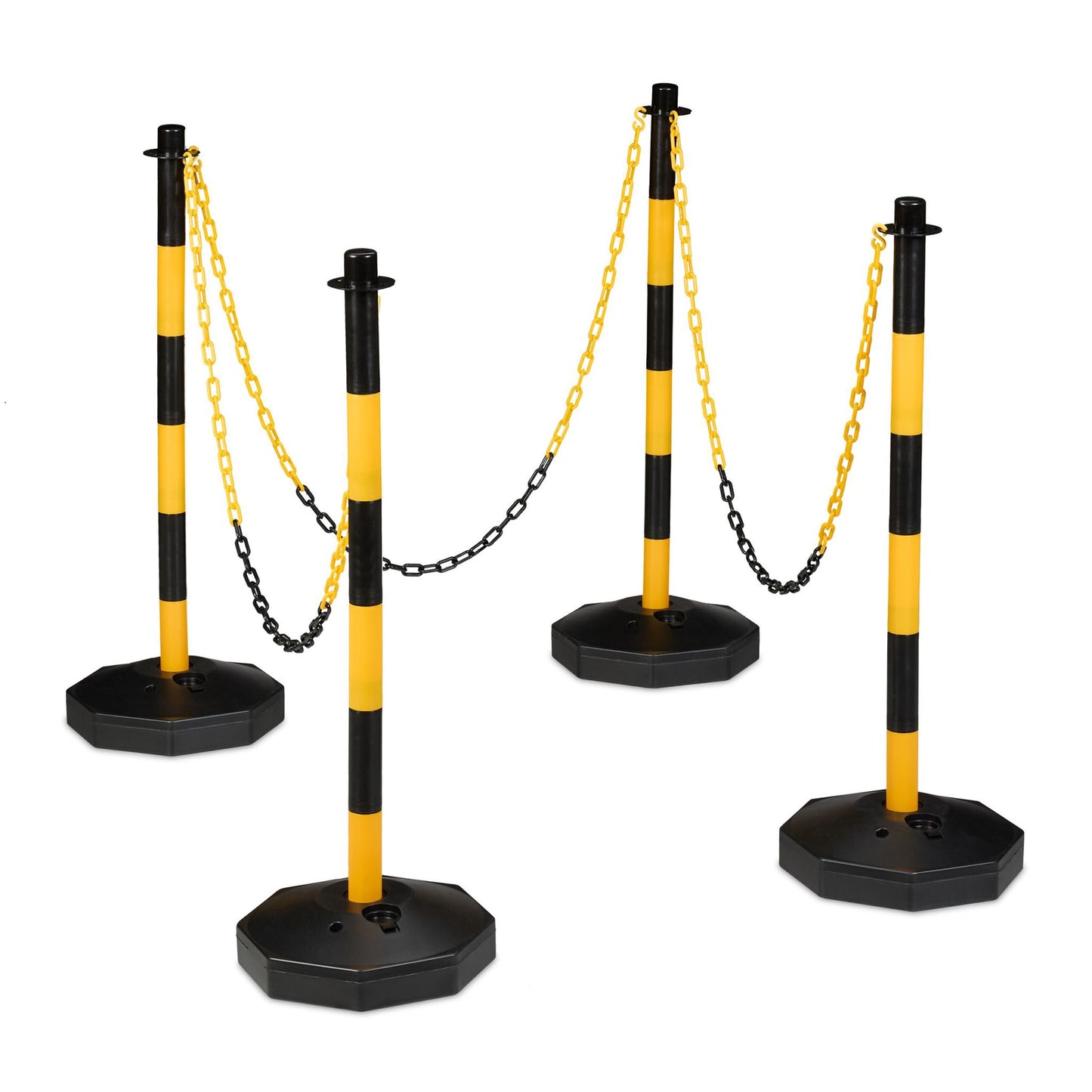 Barrier post with chain, set of 4