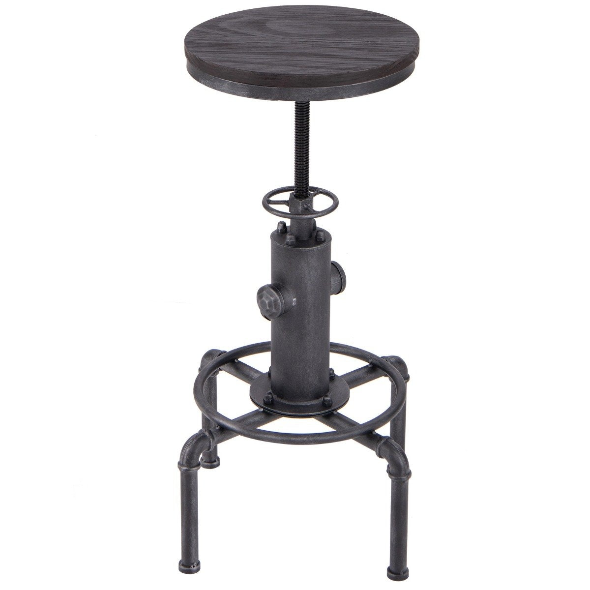 Bar stool height adjustable 59.5-75 cm bar chair made of wood and metal