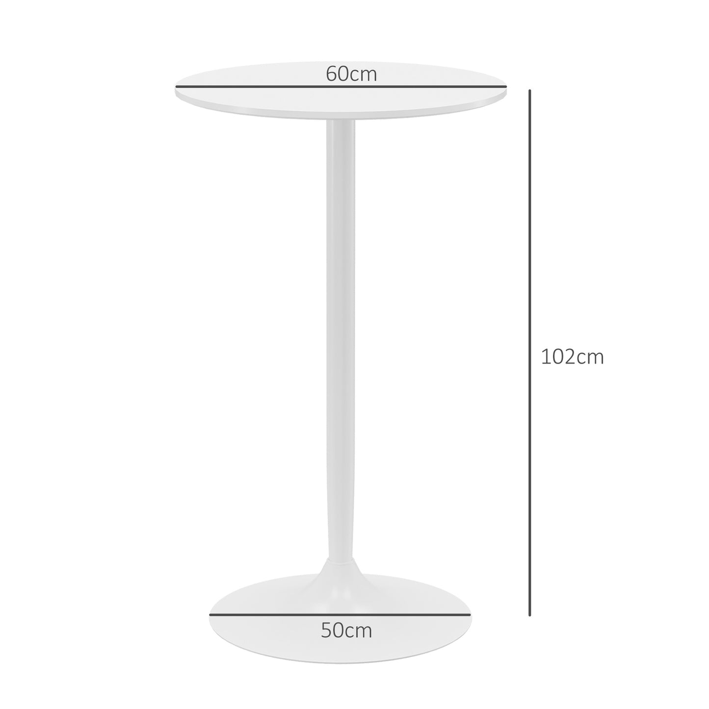 Round dining table in white steel - Ø60 x 102 cm