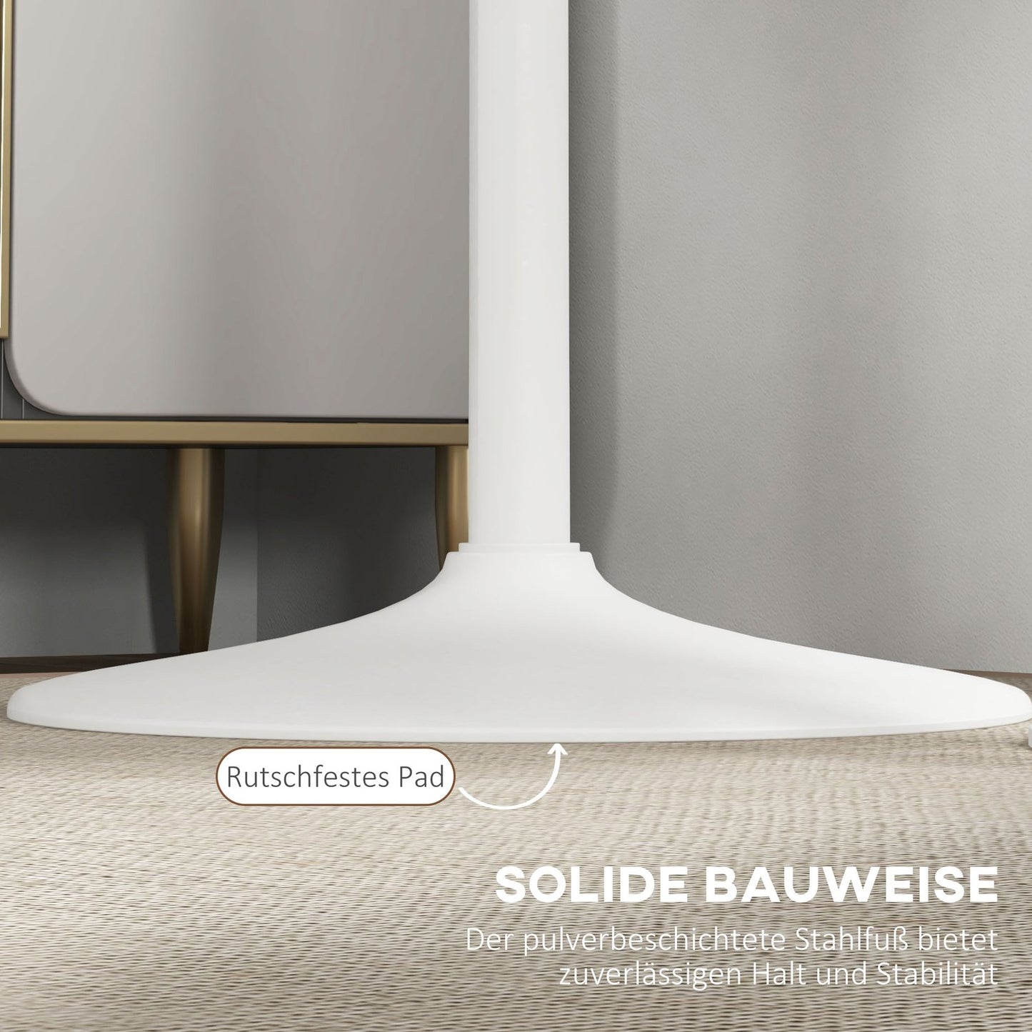 Round dining table in white steel - Ø60 x 102 cm