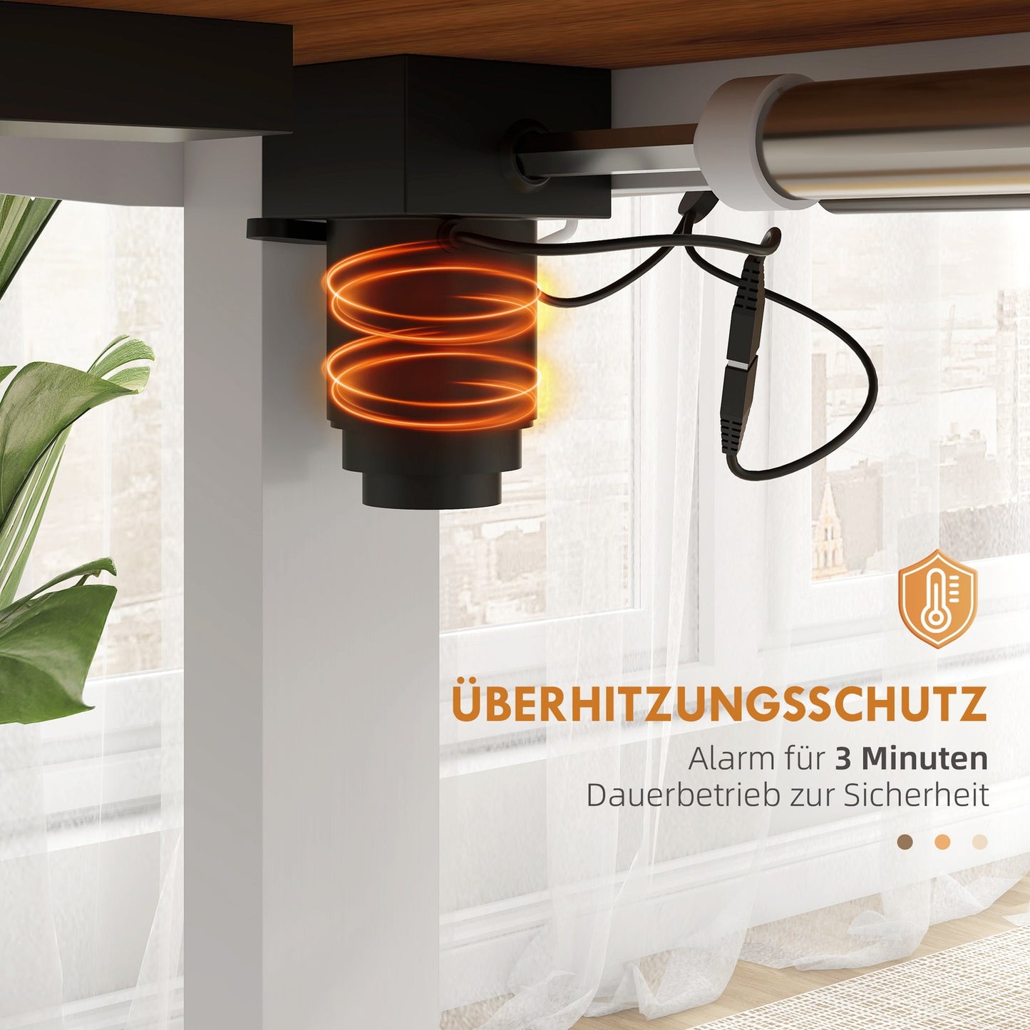 Electric height-adjustable bar table, 120x60cm, Anti-collision