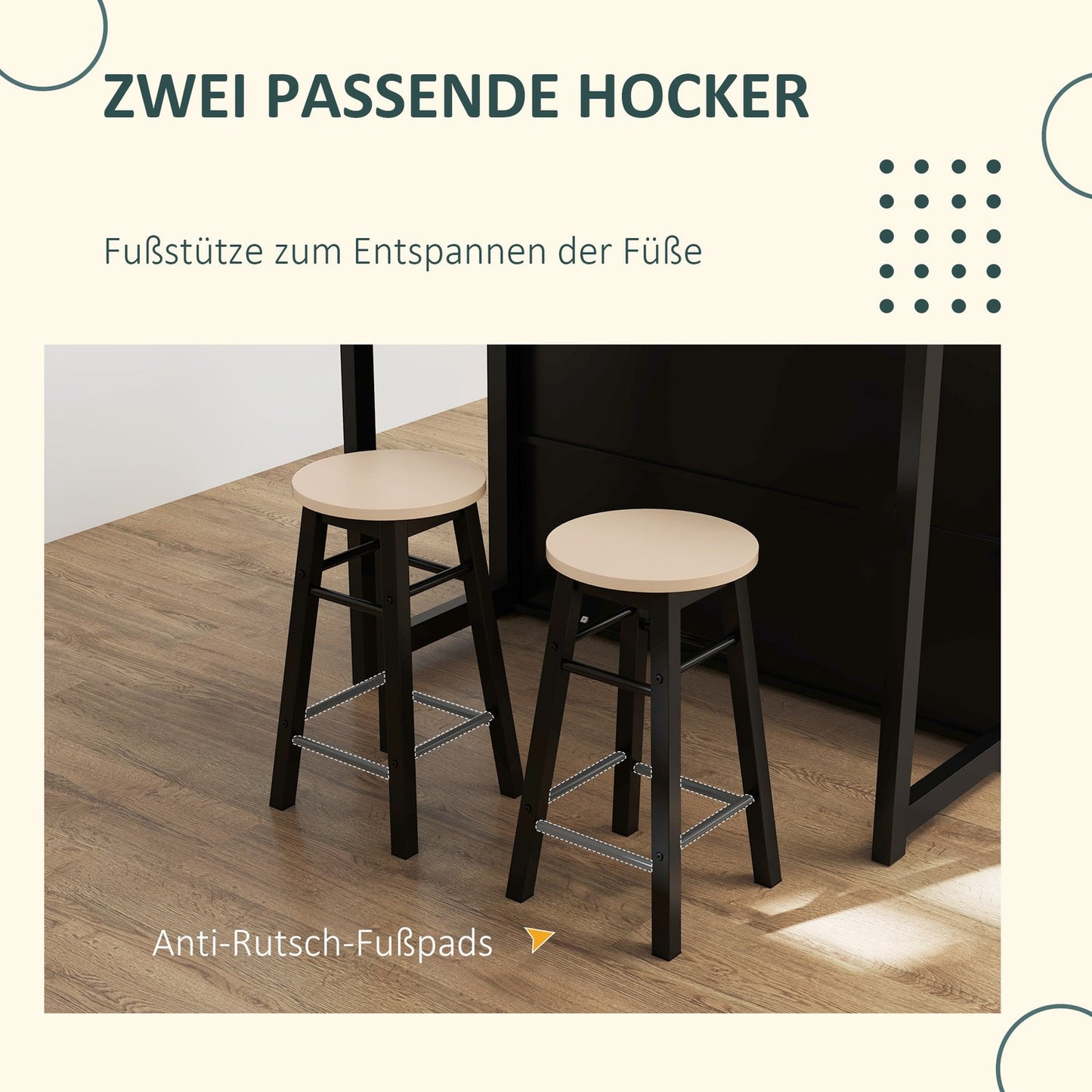 3-piece black dining room set, folding top and storage cabinet