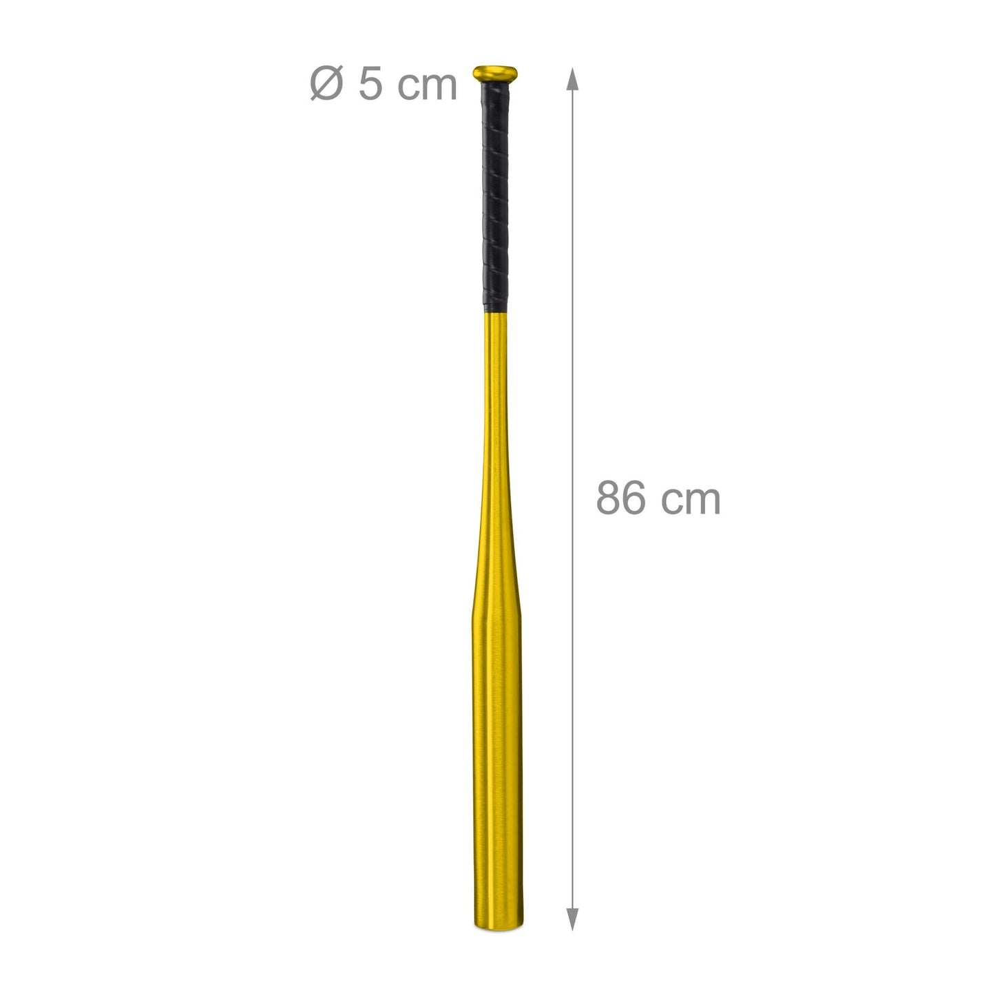 Baseball bat in golden aluminum