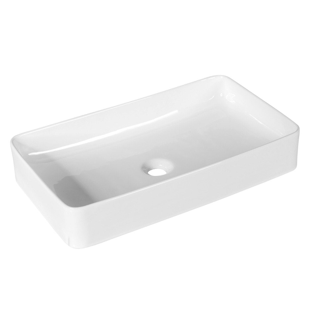 Basin porcelain art basin ceramic basin with pop-up drain 60 x 35 x 11 cm white