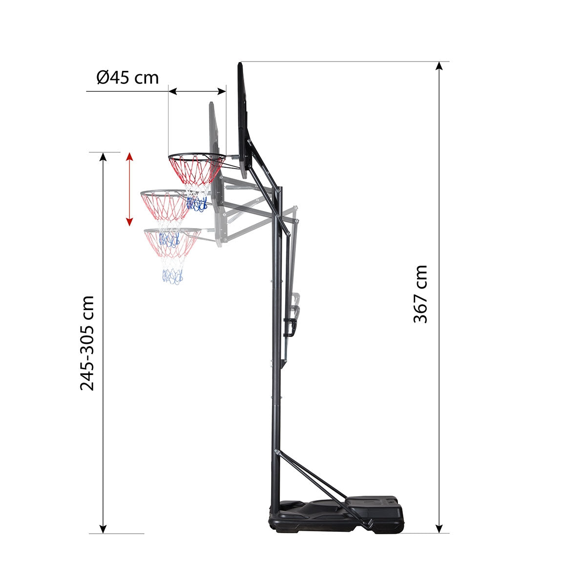 Basketball Hoop, Adjustable Height, Indoor/Outdoor
