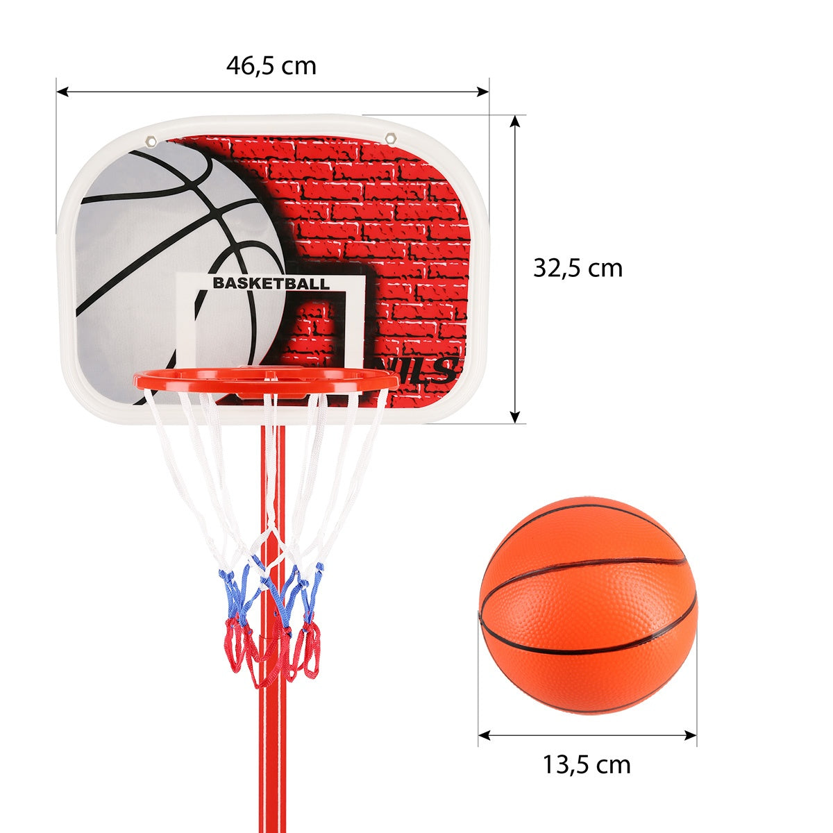 Basketball Hoop, Adjustable Height, Indoor/Outdoor Use