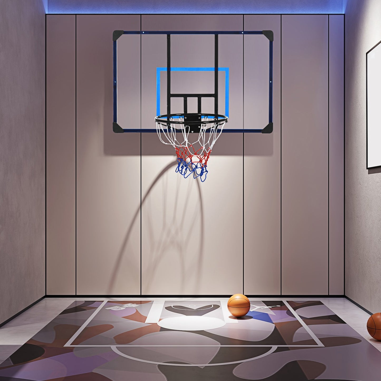 Wall-mounted outdoor basketball hoop, steel, 113x61x73 Cm