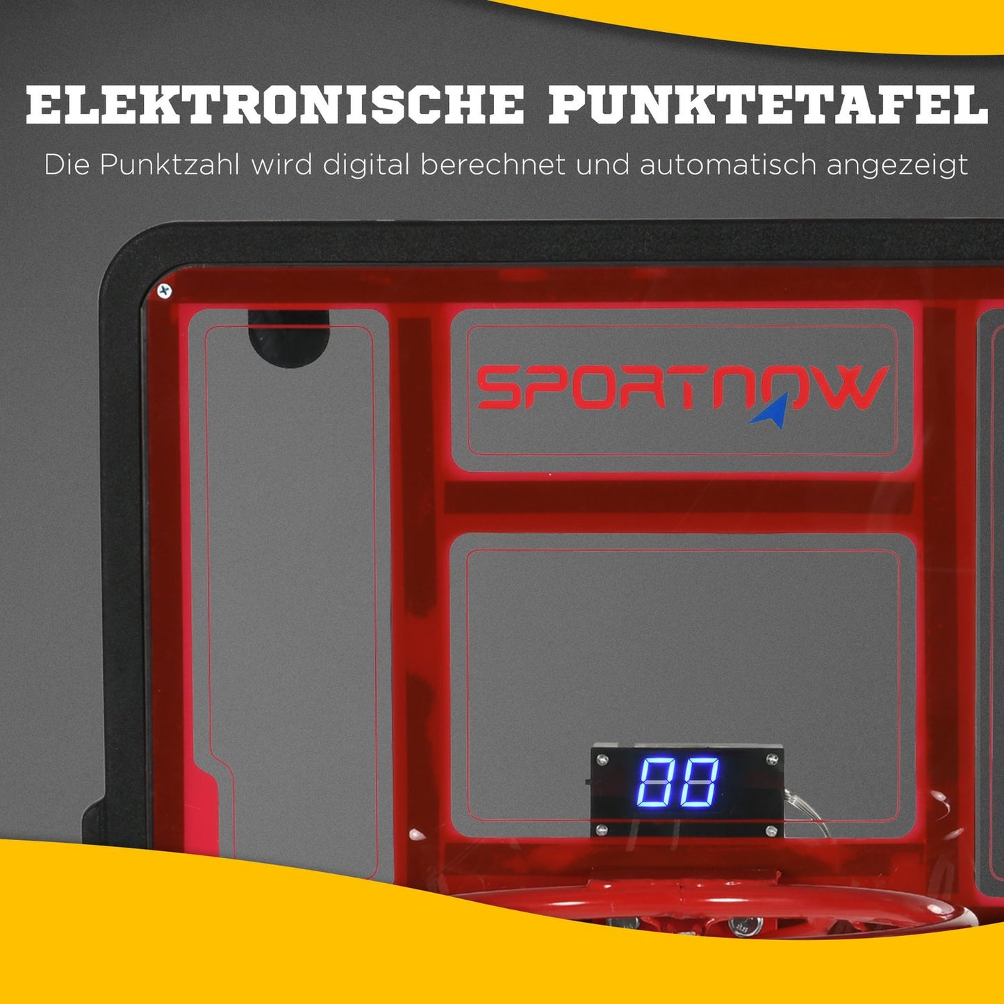 Wall-mounted basketball backboard with electronic scoreboard