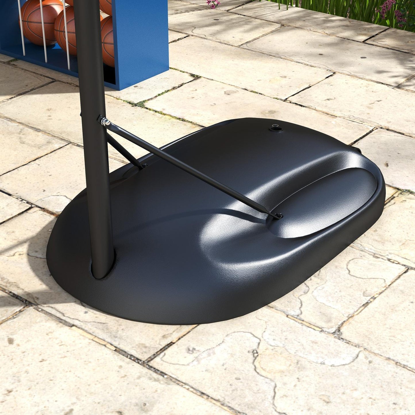 Adjustable stand for basketball hoop, 221-282 cm, crack-proof backboard