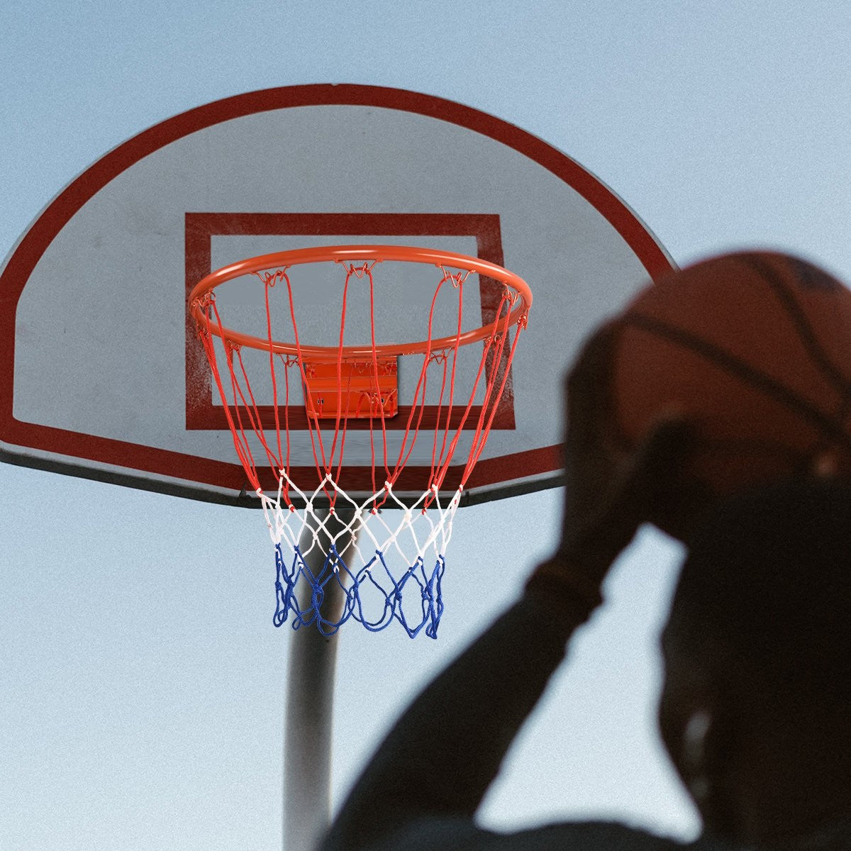 Basketball Hoop Wall Mounted Basketball Hoop Professional Dunking Basketball Hoop for Indoor and Outdoor Use Orange-Red