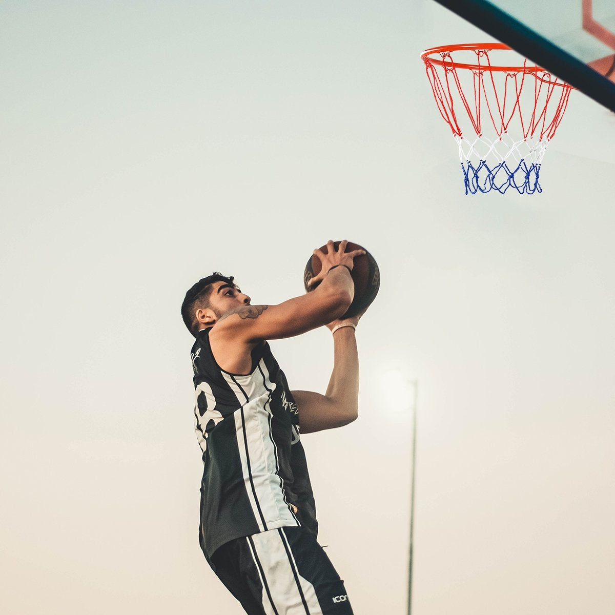 Basketball Hoop Wall Mounted Basketball Hoop Professional Dunking Basketball Hoop for Indoor and Outdoor Use Orange-Red