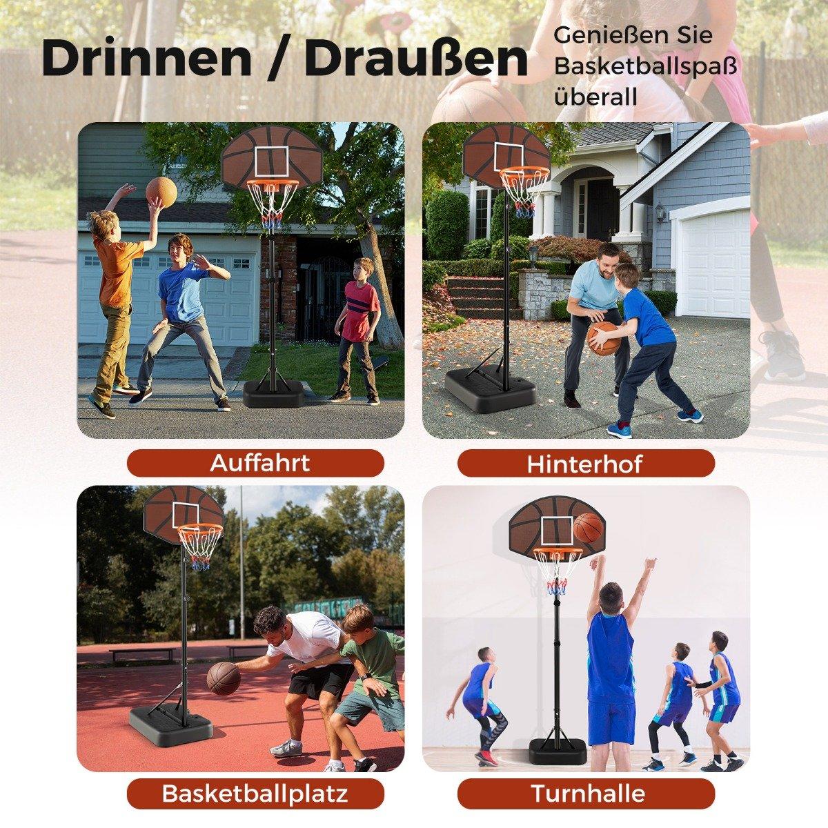 Basketball hoop outdoor basketball stand 172-200cm height adjustable basketball system black