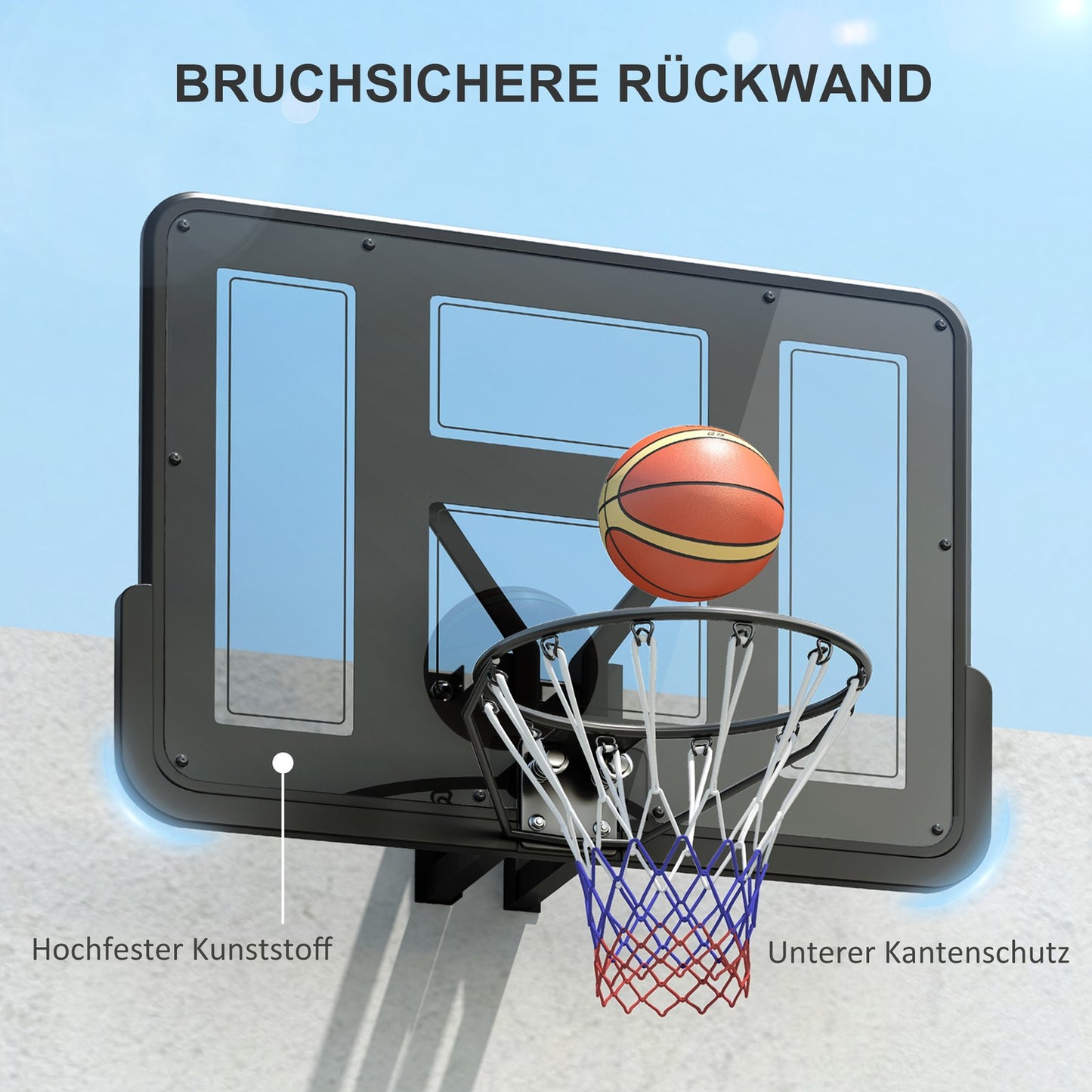 Indoor and outdoor basketball hoop - Ø45 cm rim, wall mountable