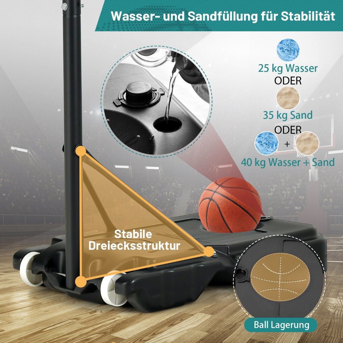 Basketball stand 90/158-210 cm height adjustable basketball hoop with stand weatherproof indoor outdoor green