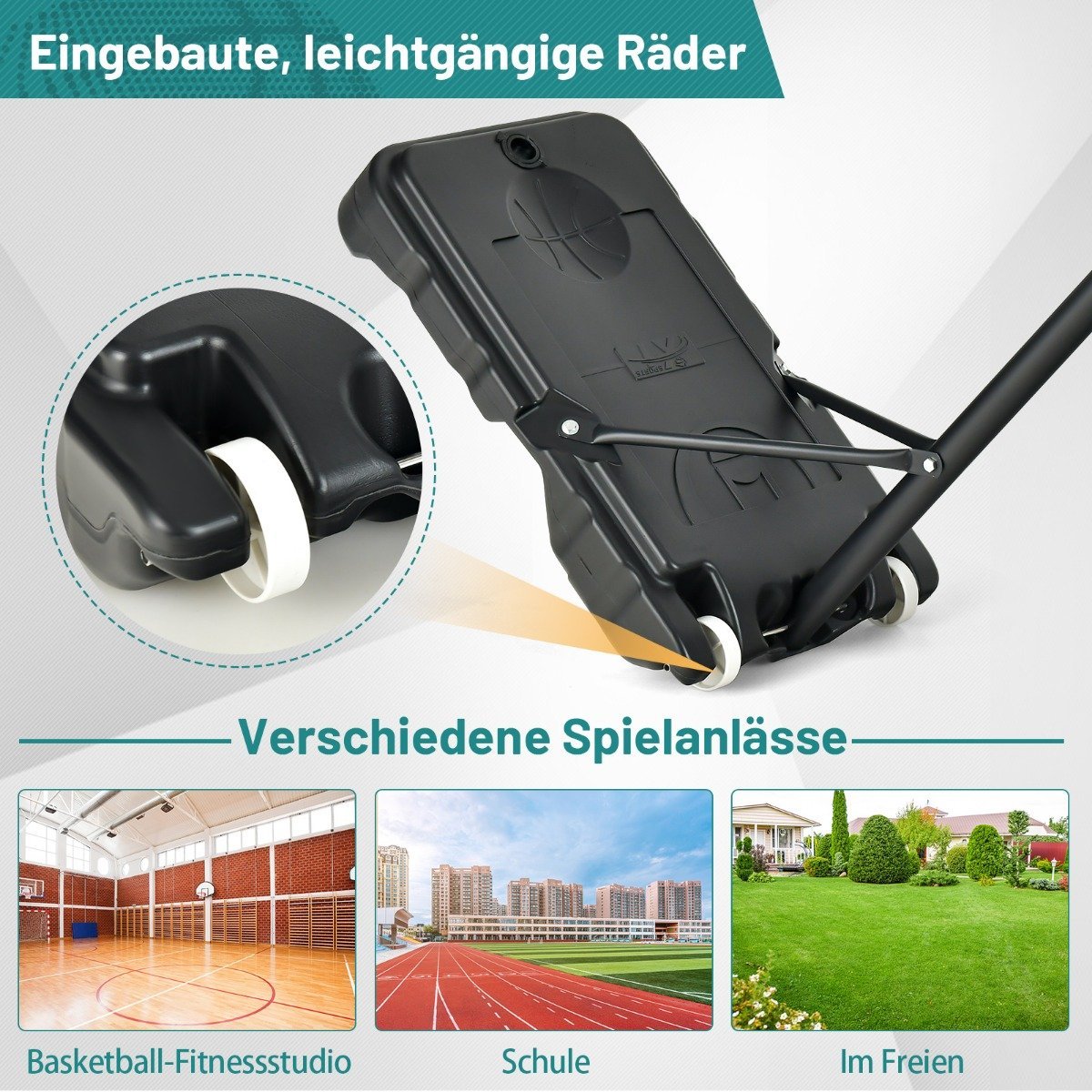 Basketball stand 90/158-210 cm height adjustable basketball hoop with stand weatherproof indoor outdoor green