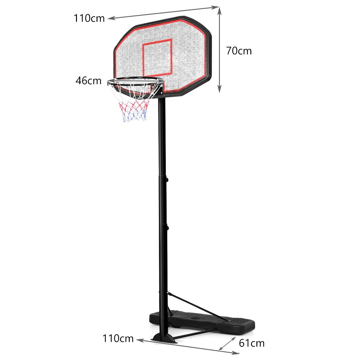 Basketball stand, basketball hoop, portable basketball system, 200-305 cm