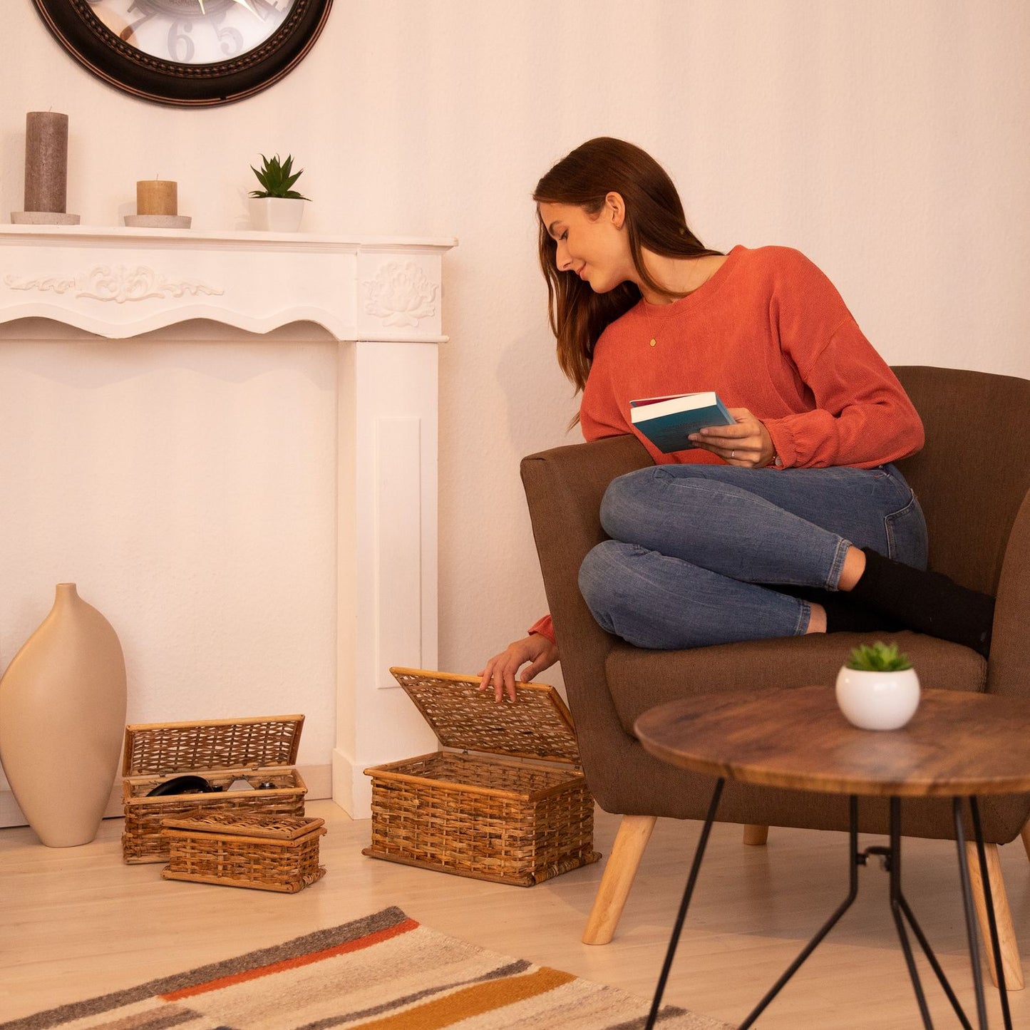 Basket set of 3 rattan