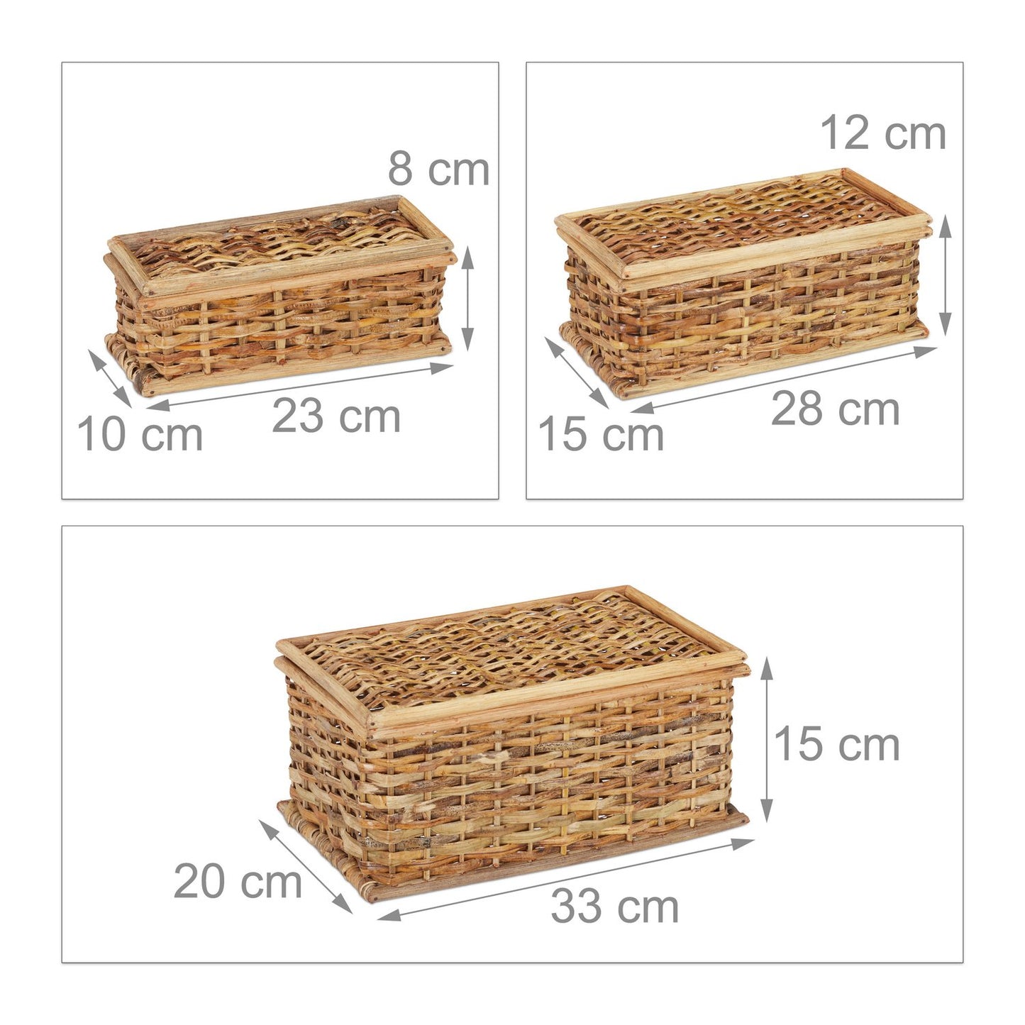 Basket set of 3 rattan