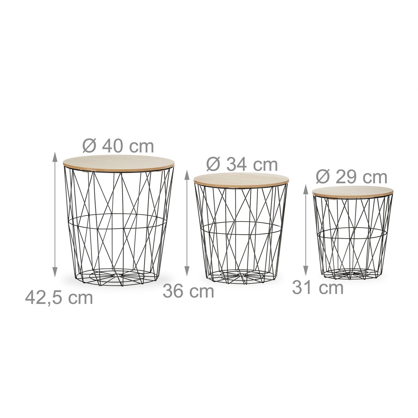 Basket table - set of 3