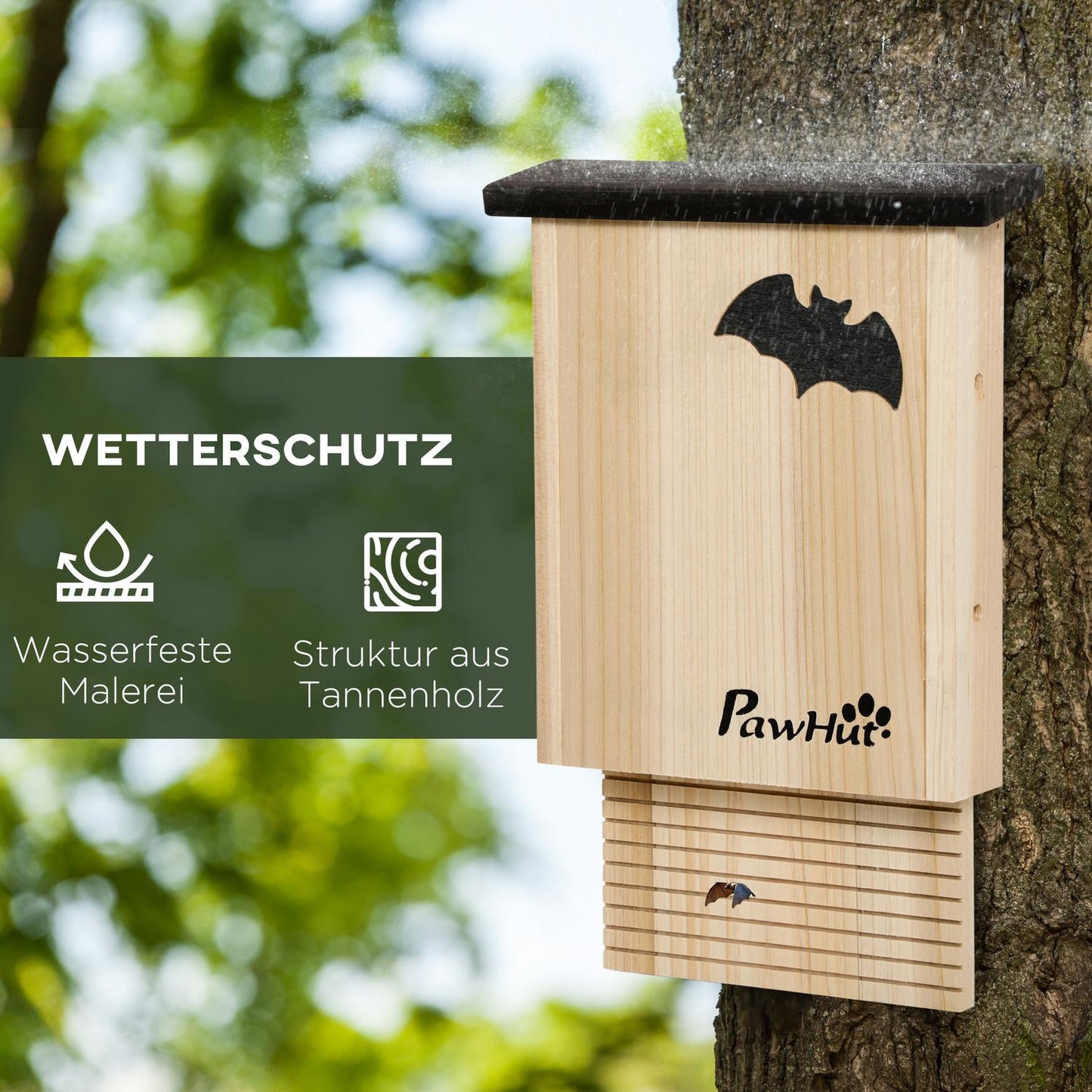 Bat House Set of 3 - Natural Spruce, All Season Use