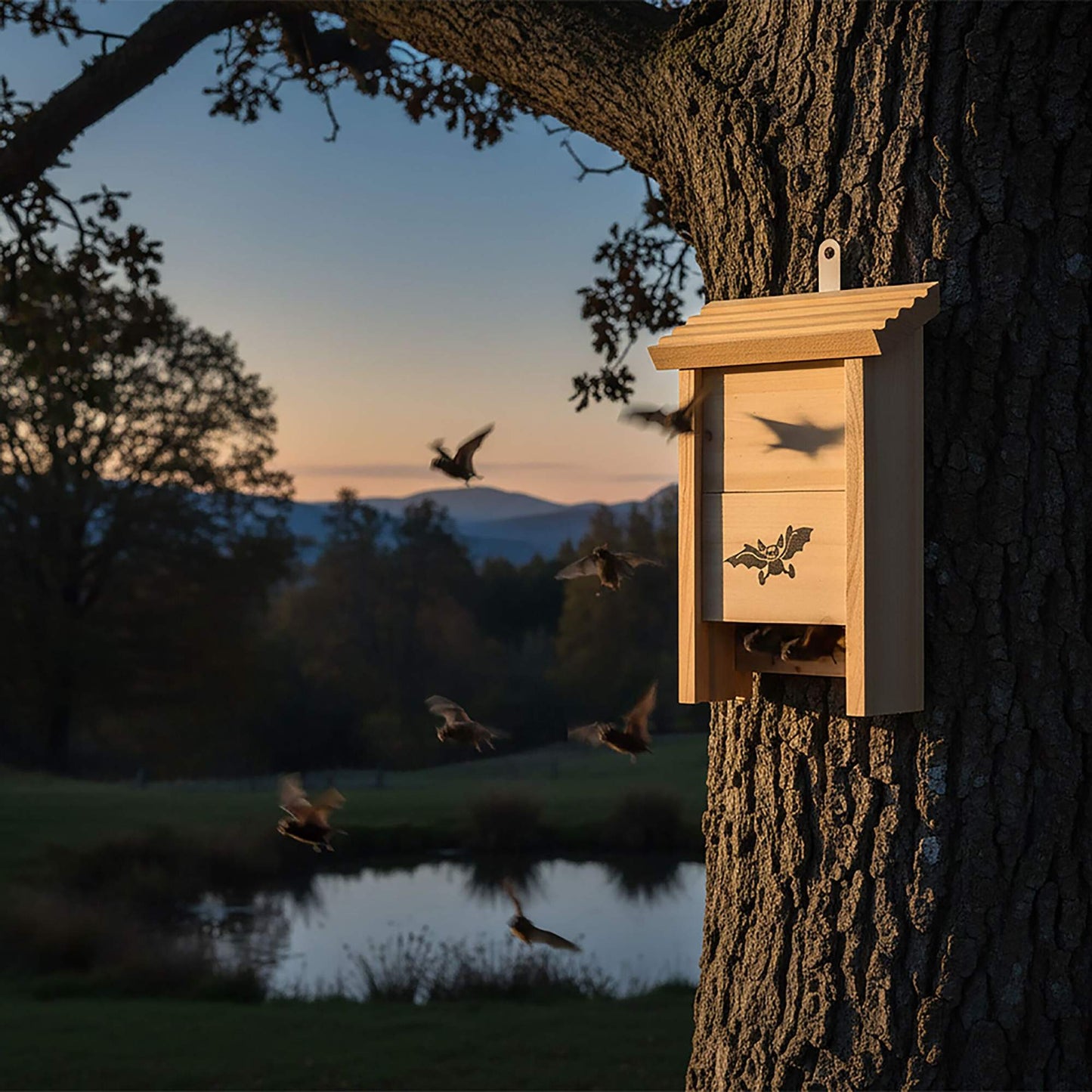 Bat Boxes 2-Pack, Wooden, Grooved Interior