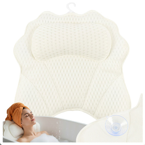 Bath Pillow with Suction Cups – Quick-Dry, Ergonomic